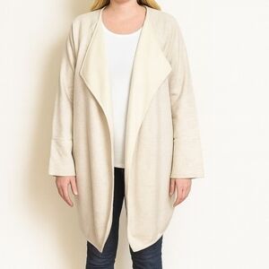 Athleta Cozy Karma Drape Open Front Cardigan Sweater S Oatmeal